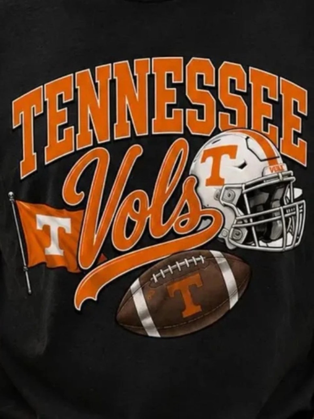 Tennessee Vols Black Tee with Orange & White Graphics - Picture 2 of 4